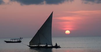 Dhow en las costas de Zanzíbar