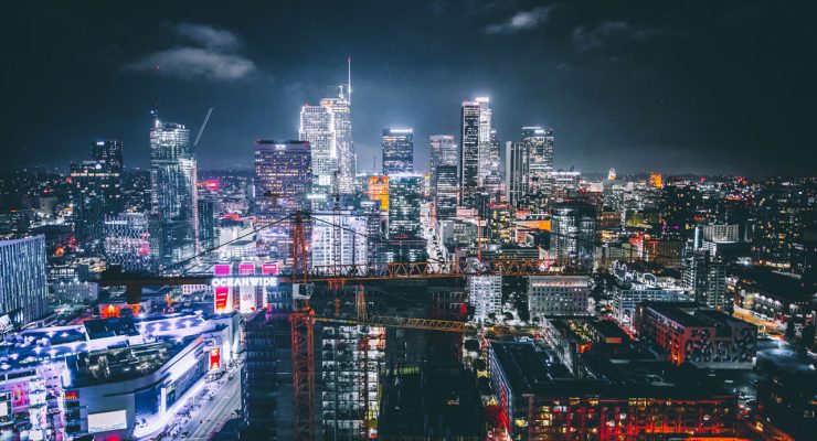 Vista nocturna de Los Angeles