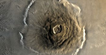 Cumbre del Monte Olimpo de Marte, visto desde el espacio