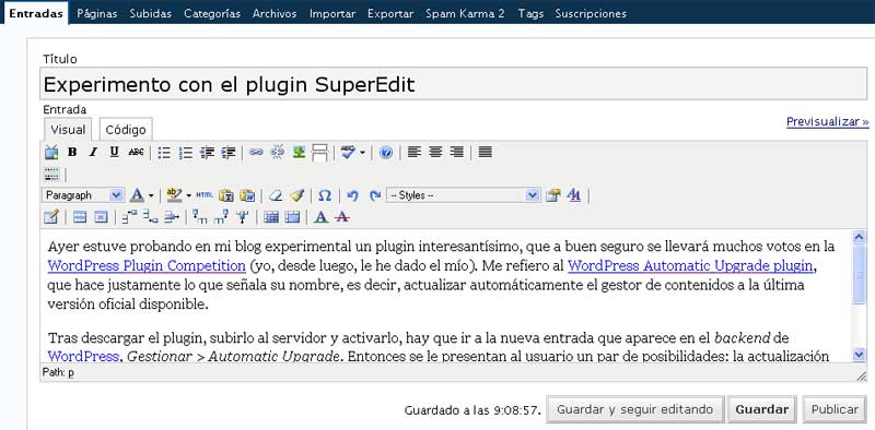Figura 4 - WP Super Edit WordPress Plugin