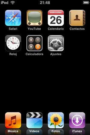 Iconos y aplicaciones del iPod Touch