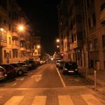 Pamplona nocturna, cruce de las calles Aralar y Gorriti, 3