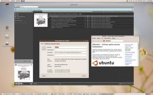 Figura 1 - Spotity en Ubuntu 9.10