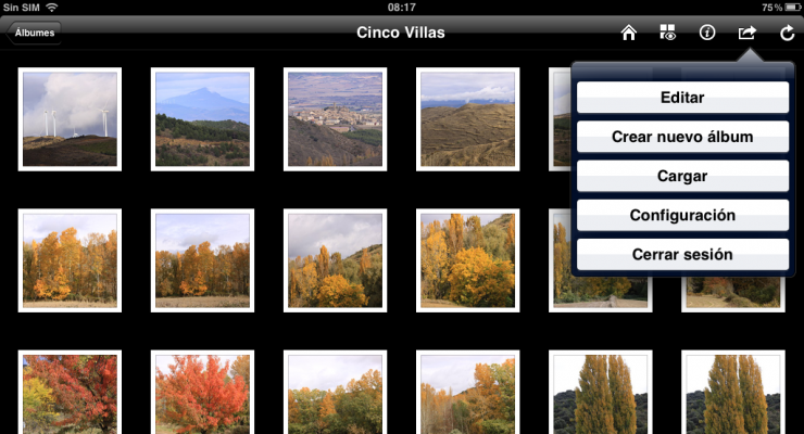 Figura 2. Álbum de fotos con DS photo+ en un iPad2 (iOS).