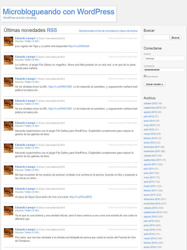 Microblogueando con WordPress